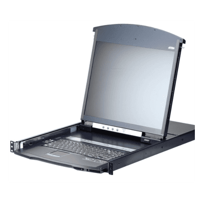 CONSOLA LCD DUAL RAIL CON SWITCH KVM POR IP INTEGRADO MULTI-INTERFAZ | CAT 5 DE 8 PUERTOS DE 1 CONSOLA LOCAL Y 1 CONSOLA REMOTA 