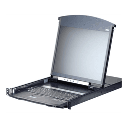 CONSOLA LCD DUAL RAIL CON SWITCH KVM POR IP INTEGRADO MULTI-INTERFAZ | CAT 5 DE 8 PUERTOS DE 1 CONSOLA LOCAL Y 1 CONSOLA REMOTA 
