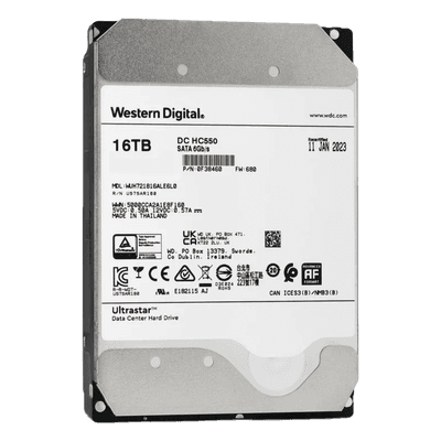 Disco Duro Enterprise 16 TB / Wester Digital (WD) / Serie Ultrastar / Recomendado para Data Center y NVRs de Alta Capacidad / Alto Performace