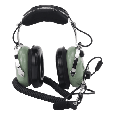 Auriculares de aviación, con micrófono, sobre la cabeza, helicóptero
