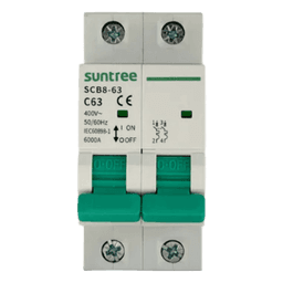 Protección Térmica/ Interruptor 2P, 50 A,  Corriente Alterna 400Vca para Aplicación Fotovoltaica Montaje Riel DIN