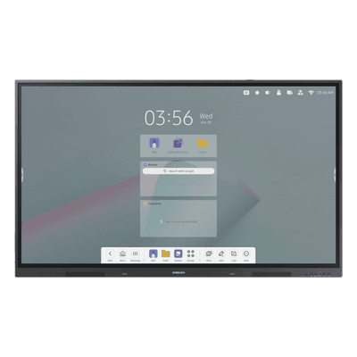 Pantalla Interactiva 65" / Resolución 4K UHD (3840x2160) / Táctil IR / Brillo 400 nits / Android 13 / WiFi 5 y Bluetooth 5.2 / Compatible VESA 600x400