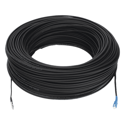 Rollo de Fibra Óptica Drop Redonda G657A2 Monomodo Simplex de 150 Metros (492.13 Pies) con Conectores SC/UPC-SC/UPC para Instalaciones Aéreas, Subterráneas o a la Intemperie
