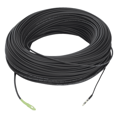 Rollo de Fibra Óptica Drop Redonda G657A2 Monomodo Simplex de 200 Metros con Conectores SC/APC-SC/APC para Instalaciones Aéreas, Subterráneas o a la Intemperie