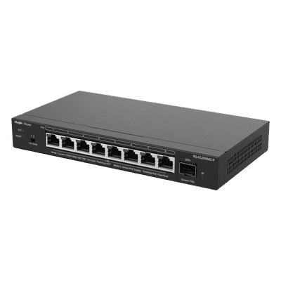 Switch Administrable Capa 2 PoE+ / 8 puertos 2.5Gb / 1 SFP+ 10Gb / 130W PoE / 60Gbps switching / Sin ventilador