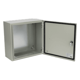 Gabinete IP66 / Acero IK10 / 400x400x200 mm / 15.7x15.7x7.9 in / Placa Trasera Galvanizada / Cerradura con Llave