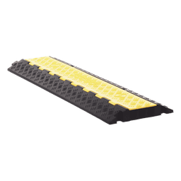 Protector de Cable de 3 Canales / Base de Goma y Tapa de Plástico / Tamaño del Canal 30x30mm / Capacidad de Carga 5 Toneladas / Longitud 90 cm / Ancho del Contorno 50 cm / Altura 4.5 cm / Color Amarillo-Negro / Material Hule