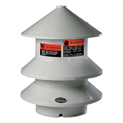 Sirena electromecánica omnidireccional / 102 dBc a 30.5 m (100 ft) / 2 HP / 120V CA/CC / Alcance 305 m (1000 ft)