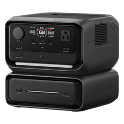 EcoFlow River 3 Plus | Estación de Energía Portátil 572Wh Litio LFP / 4 AC 800W (Max. 1600W) / 1 USB-C 100W / 3 USB -A 12W / Cargador de Coche 10A, 126W Max. / Conectividad WiFi y Bluetooth (App) / Carga Solar 220W Max.