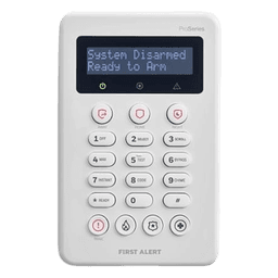 Teclado alfanumérico 2 líneas / Diseño slim / Teclas de armado rápido y emergencia / Tamper integrado / Hasta 8 por sistema
