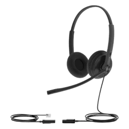Diadema Alámbrica / Dual / QD a RJ9 / Almohadillas Esponja / Cancelación Pasiva de Ruido / Brazo 330°