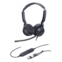 Auriculares Yealink UH42 Dual con cancelación de ruido para Microsoft Teams, USB-C/A e indicador de ocupado