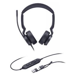 Auriculares USB con Cable / Cancelación de Ruido IA / Altavoz 35 mm / USB-C con Adaptador USB-A / Compatible Microsoft Teams