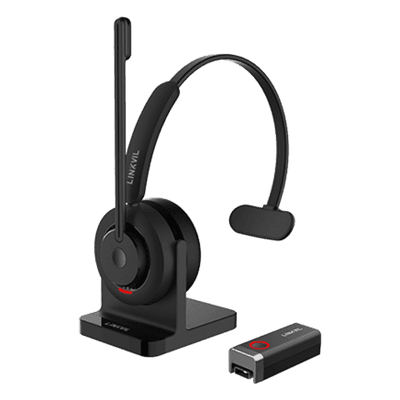 Diadema Inalámbrica / DECT 6.0 + Bluetooth 5.3 / Micrófono Rotable / Audio HD / Cancelación IA / Base de Carga