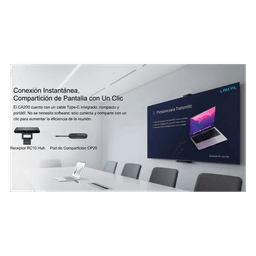Kit de Conferencia Inalámbrica / Transmisión 4K/30fps / 4 Dispositivos Simultáneos / Alcance 10 m (32.8 ft) / Plug & Play / Multiplataforma