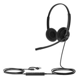 Auriculares Yealink UH34 Lite Dual con cancelación de ruido profesional para Microsoft Teams, USB-C/A e indicador de ocupado