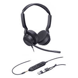 Yealink Auriculares UH42 SE Dual para Microsoft Teams con cancelación de ruido, USB-C/A y 3,5 mm, indicador de ocupado y listos para usar. Auriculares