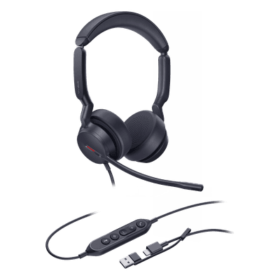 Yealink UH44 Dual, versión UC, cancelación de ruido con IA USB-C/A con indicador de ocupado