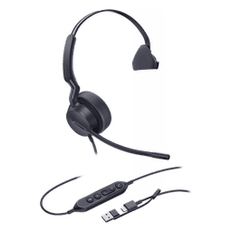 Auriculares Yealink UH42 Mono con cancelación de ruido por IA para Microsoft Teams, USB-C/A e indicador de ocupado