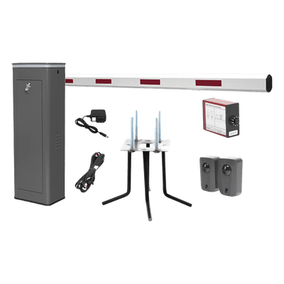 Barrera Vehicular Derecha / Brazo 5.5 m (18 ft) / Corona LED / 150 Ciclos/Hora / Apertura 6 Segundos / Uso Semi-Intensivo