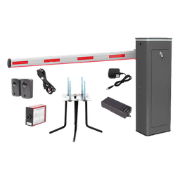 Kit de Barrera Vehicular Izquierda / Brazo Iluminado 5 m (16.4 ft) / Apertura 6 s / 150 Ciclos/h / Gabinete Gris / Sensor de Masa y Lazo Magnético / Fotoceldas / 110V