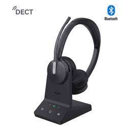 Diadema Inalámbrica Empresarial / DECT y Bluetooth 5.2 Simultáneo / Acoustic Shield 2.0 con 3 Micrófonos / 32 Horas de Conversación / Compatible UC