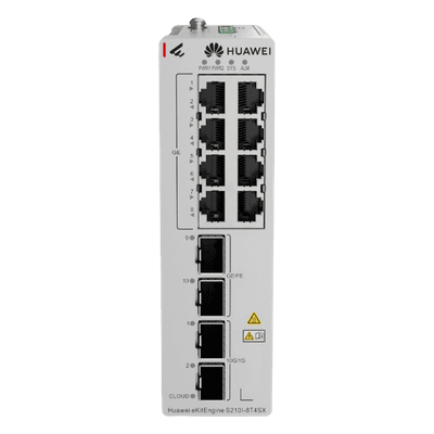 Switch Industrial / 8 Puertos RJ45 Gigabit / 2 SFP + 2 SFP+ 10G / Montaje Riel DIN / Fuente Redundante 1+1 / IP40 / -40°C a 75°C