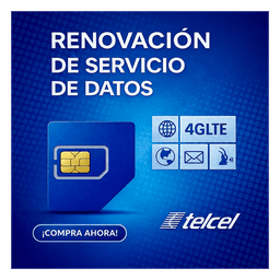 Renovación de Plan de Datos / 2 GB Mensuales / 1 Año / Roaming EUA y Canadá / Red Telcel México