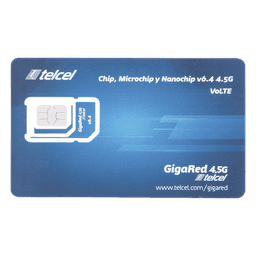 SIM TELCEL 6 GB mensual para dispositivos móviles 3G/4G (Telcel) 1 año de servicio (solo datos)