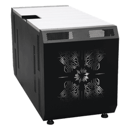 Consola Profesional para Monitoreo o Computo | Ranura para Base de Monitores | Microperforaciones | Luces LED Decorativas | Tomacorriente HTCM1U10C | Tapas Organizadoras de Cables | Niveladores | Rack para Montaje de Equipos | Ranura Pasaca