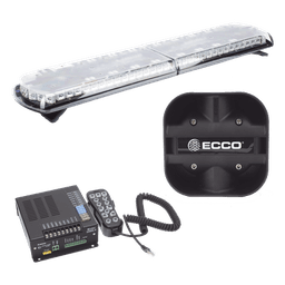 Kit de Sirena Vehicular H2 Covert, Bocina de uso rudo y Torreta 48" Serie 12 con 130 LED, dual color rojo/azul/claro/ambar, ideal para equipar unidades de policia