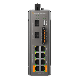 Switch PoE Industrial L2+ / 8 Puertos Gigabit PoE / 2 Puertos SFP 2.5G / 240W PoE Budget / 26Gbps Switching / -40°C~75°C / DIN-Rail