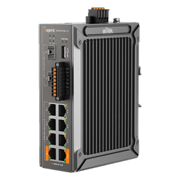 Switch PoE Industrial L2+ / 8 Puertos Gigabit PoE / 2 Puertos SFP 2.5G / 240W PoE Budget / 26Gbps Switching / -40°C~75°C / DIN-Rail