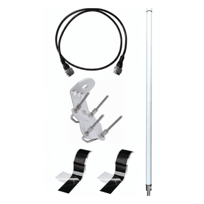 Antena LoRa Exterior Omnidireccional / 5.5 dBi / Frecuencia 860-930 MHz / IP67 / Resistencia al Viento 200 km/h / Kit de Montaje en Poste