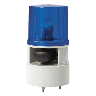 Baliza LED con Sirena / 5 Tonos 105 dB / 4 Patrones Destello / 110-220 VCA / Azul / IP Industrial