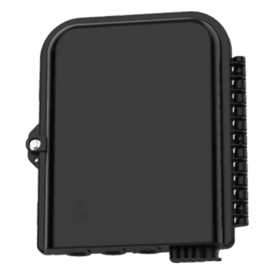 Caja de Empalme FTTx / 24 Fusiones / Splitter 1x8 SC/APC / 8 Acopladores SC/APC / 3 Puertos Troncal / IP65 / Interior-Exterior