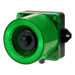 Baliza LED Verde con Sirena / 31 Tonos / 123 dB / 12-24 VCD / IP66 / -50°C a +50°C