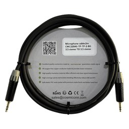 Cable 3.5mm a 3.5mm, conectores color negro MTP3C-BG, length 2m