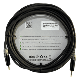 Cable 3.5mm a 3.5mm, conectores color negro MTP3C-BG, length 5m