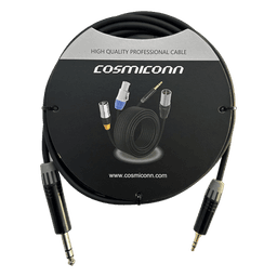 Cable 6.35mm a 3.5mm, conectores color negro MP3X-B - MTP3C-BG, length 3m