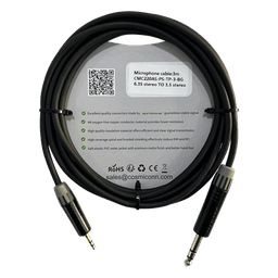 Cable 6.35mm a 3.5mm, conectores color negro MP3X-B - MTP3C-BG, length 3m