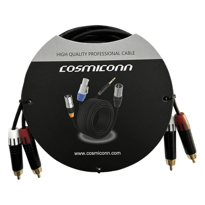 Cable 2 RCA x 2 RCA, conectores negros, con diferenciador de blanco y rojo (2x MT380-RD - 2x MT380-WH), length 2m