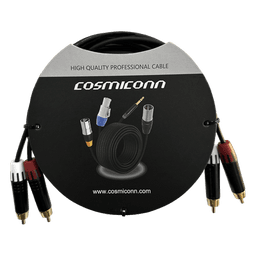 Cable 2 RCA x 2 RCA, conectores negros, con diferenciador de blanco y rojo (2x MT380-RD - 2x MT380-WH), length 2m