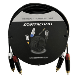 Cable 2 RCA x 2 RCA, conectores negros, con diferenciador de blanco y rojo (2x MT380-RD - 2x MT380-WH), length 3m