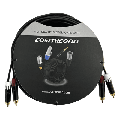 Cable 2 RCA x 2 RCA, conectores negros, con diferenciador de blanco y rojo (2x MT380-RD - 2x MT380-WH), length 5m