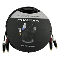 Cable 2 RCA x 2 RCA, conectores negros, con diferenciador de blanco y rojo (2x MT380-RD - 2x MT380-WH), length 5m