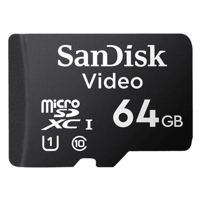 Memoria microSD SanDisk 64GB / Alta Resistencia / Videovigilancia / Clase 10