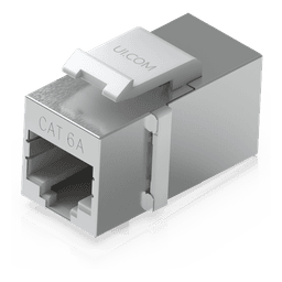Keystone Coupler Cat6A Pass-Through para Cable Ethernet Preterminado, Instalación Snap-In en Patch Panel, Paquete con 12 Piezas