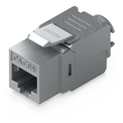 Keystone Jack Cat6A Tipo Toolless para Terminación sin Herramientas, Instalación Snap-In en Patch Panel, Paquete con 12 Piezas