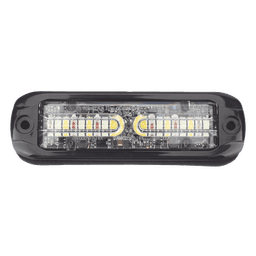 Luz de Advertencia LED Exterior / 18 LEDs / Tricolor Rojo-Azul-Blanco / Montaje Superficial / 12-24 VDC / 9-36 VDC / Óptica 360°